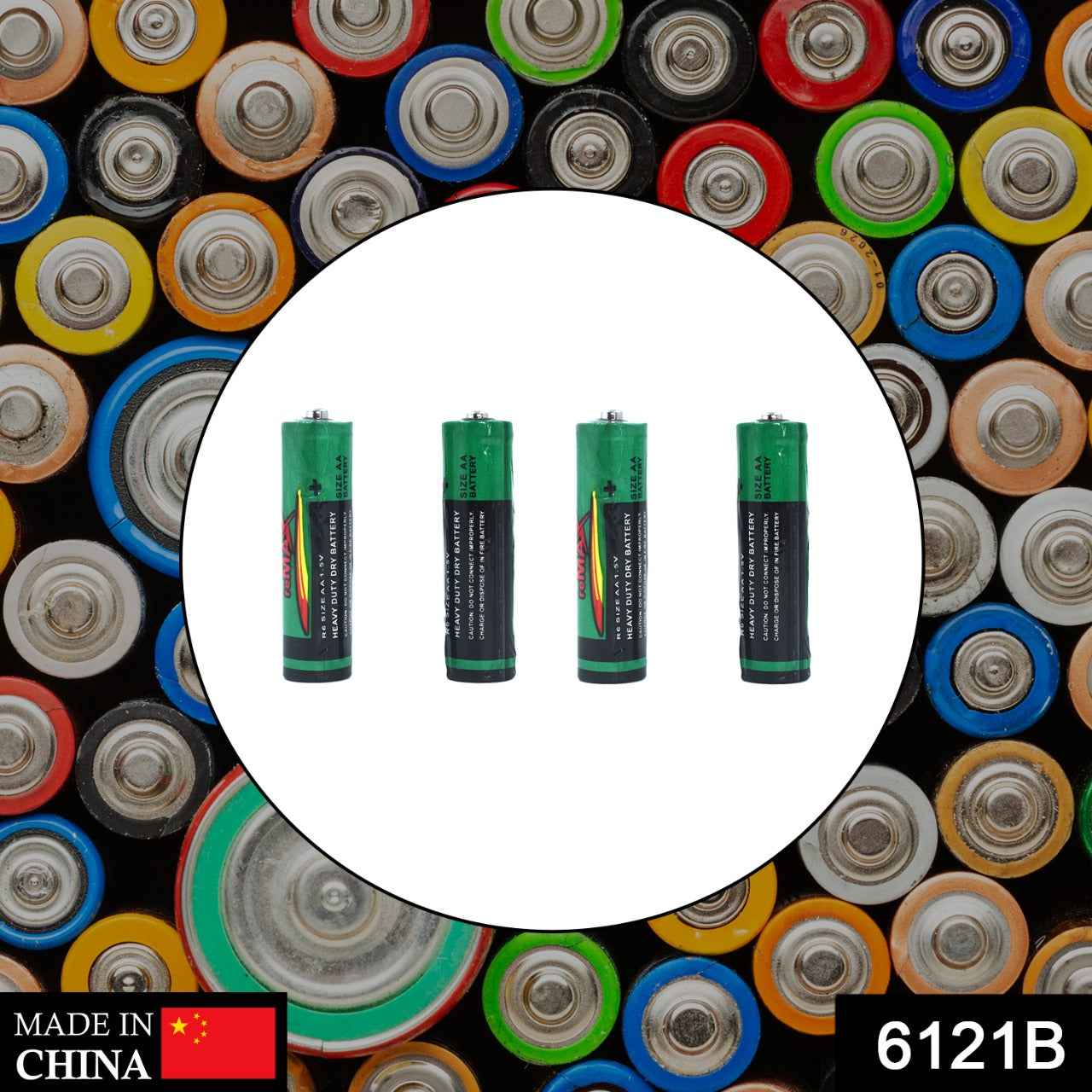 RaceCore AA Alkaline Batteries shown in a device, highlighting their non-rechargeable nature.