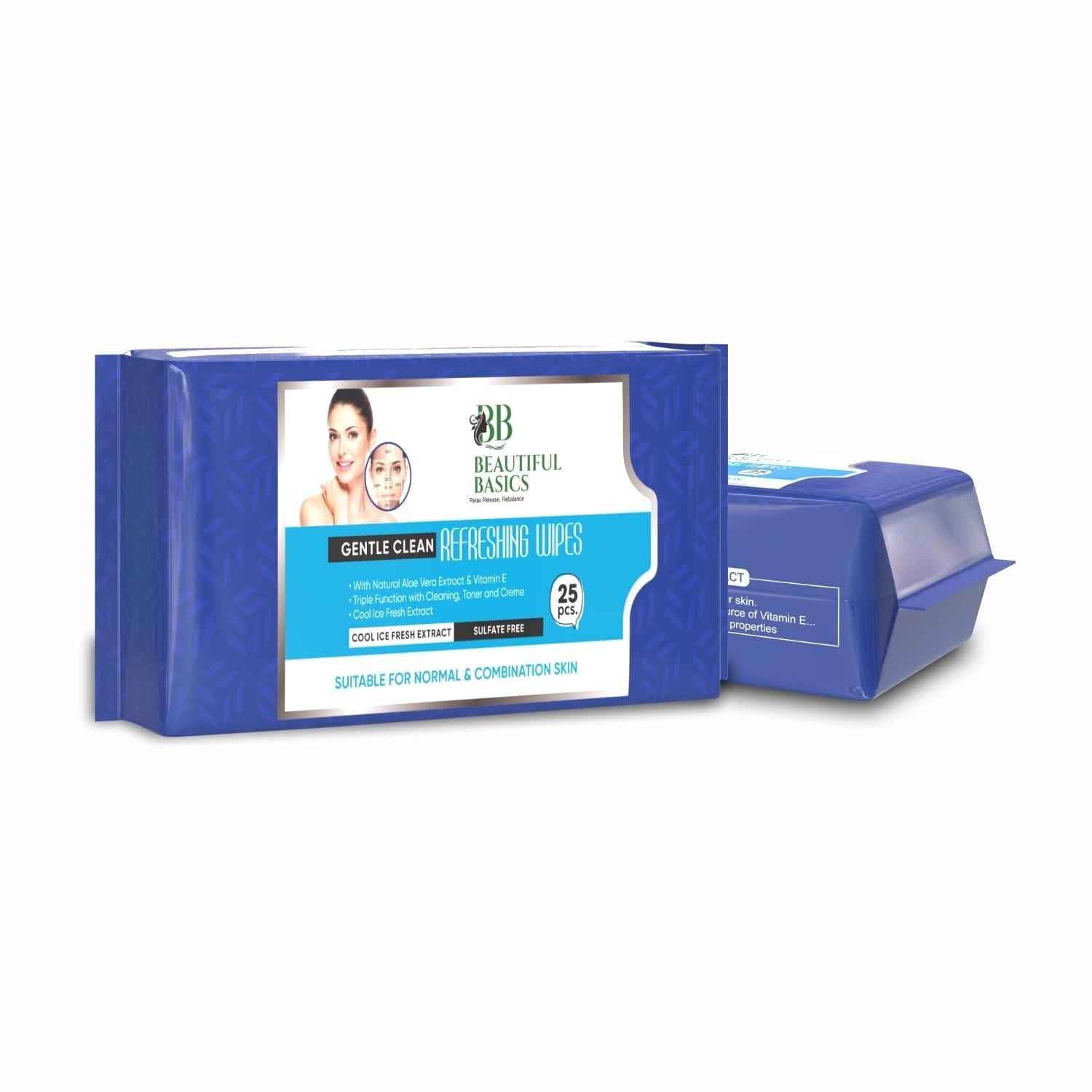Oily Skin Face Wipes – Refreshing Cleansing | Beautiful Basics (2x50)