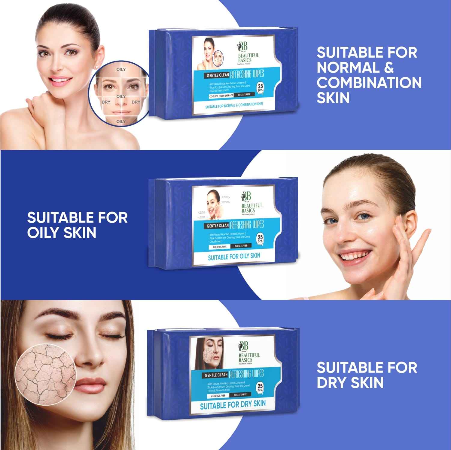 Facial Cleansing Wet Wipes – Fruit Extract, 25 Count | Beautiful Basics