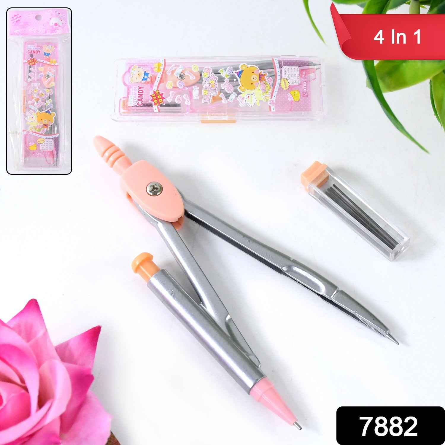 Precision Geometry Compass Set – 4-in-1 with Case & Leads