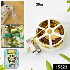 Multipurpose Twist Tie Roll – 30m Built-in Cutter for Garden & Home