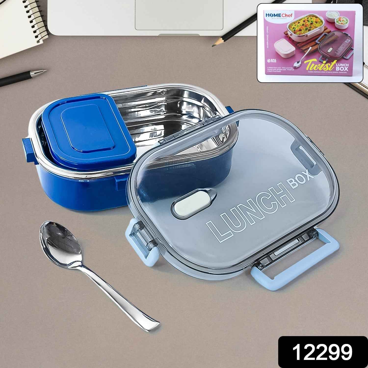 Steel Lunch Box – Airtight, Leak-Proof, Dual Compartment 1000ml