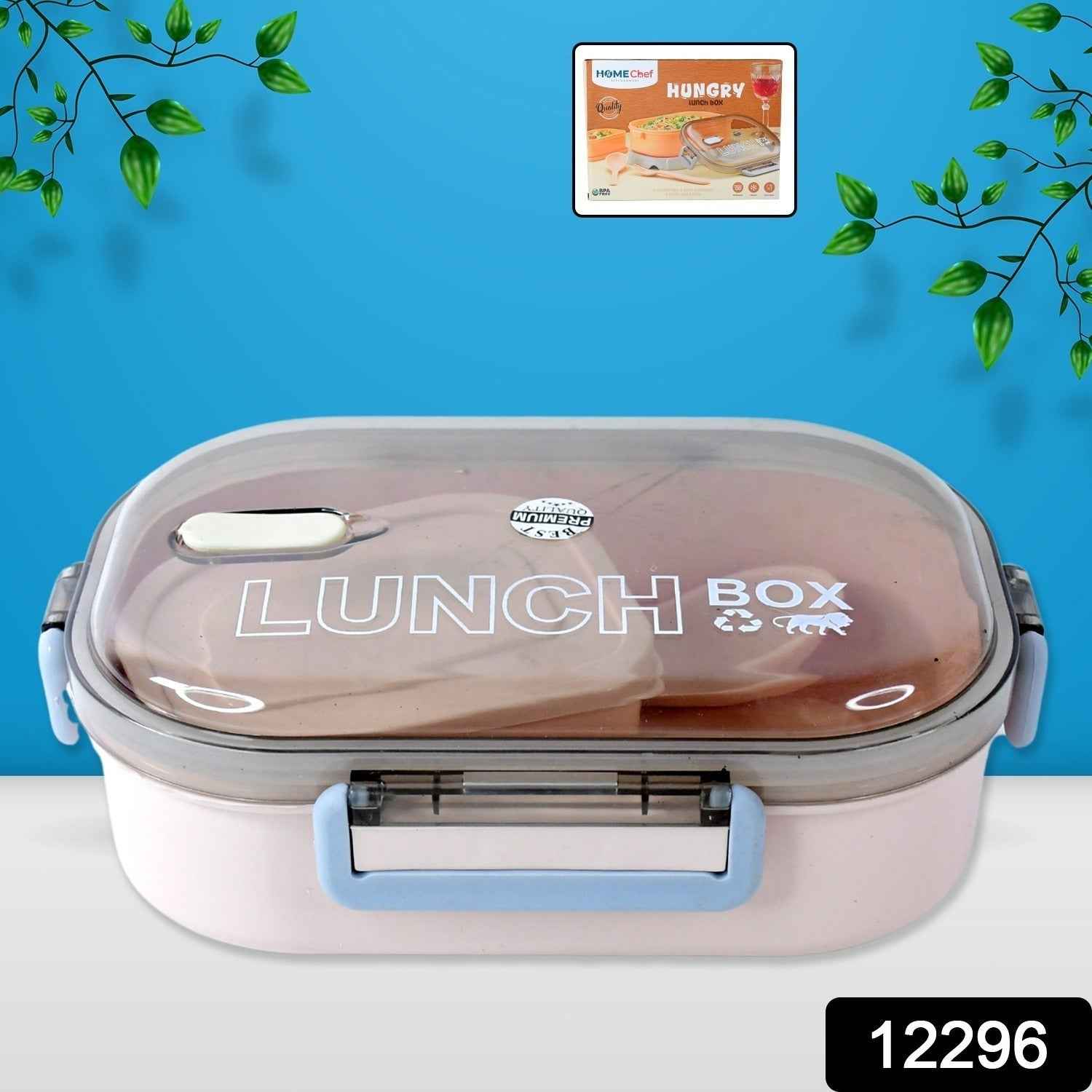 Leak-Proof Lunch Box – 3 Compartments with Spoon