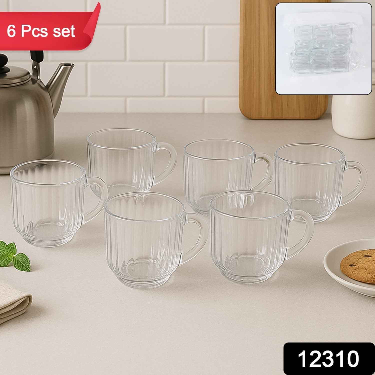 Transparent Plastic Tea Cups Set of 6 – Unbreakable & Lightweight