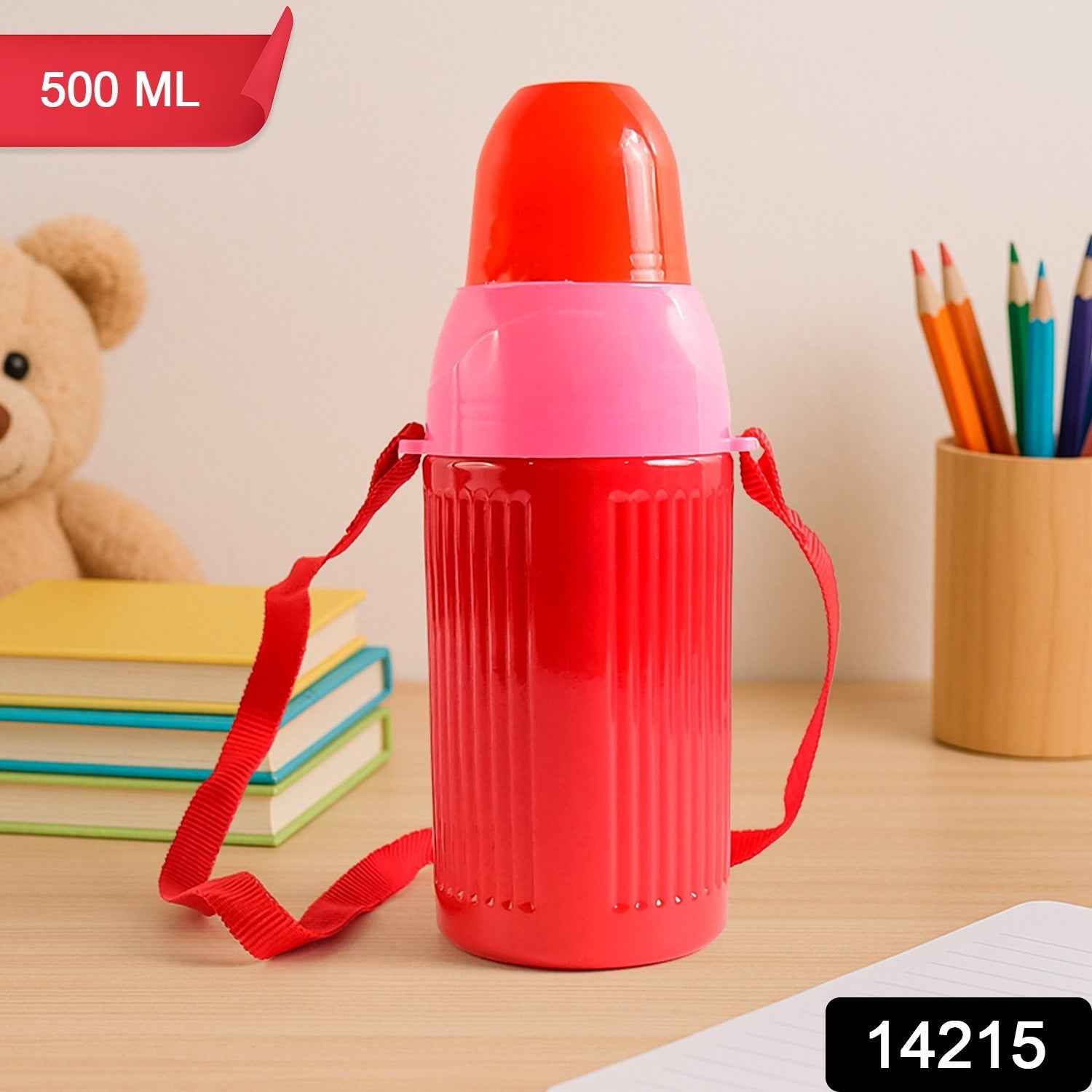 Kids Insulated Water Bottle – 500ml Leakproof with Strap