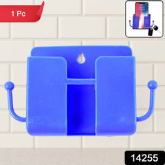 Wall Mount Mobile Stand – Compact Blue Phone Holder with Hook