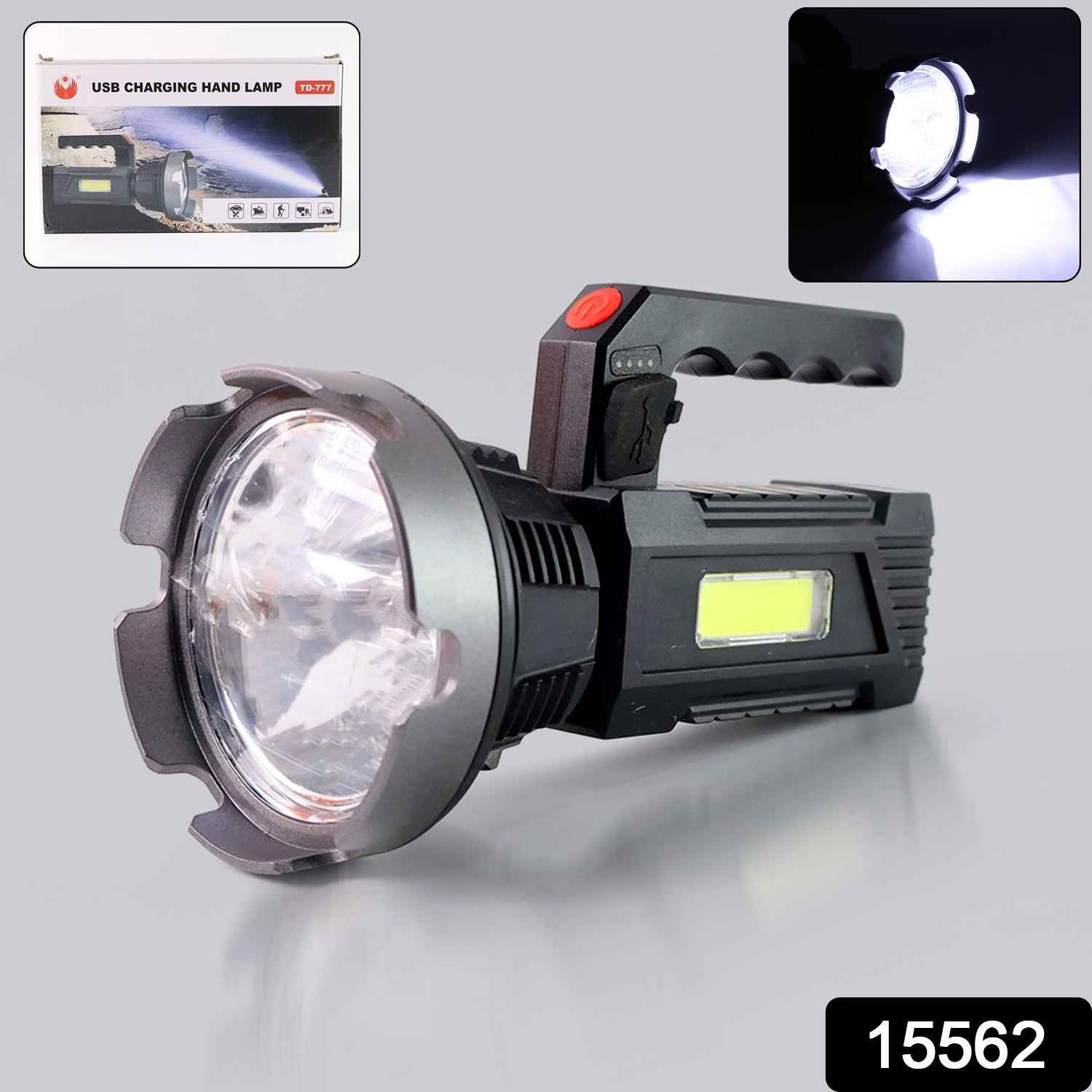 Rechargeable USB LED Hand Torch – Dual Light & Durable
