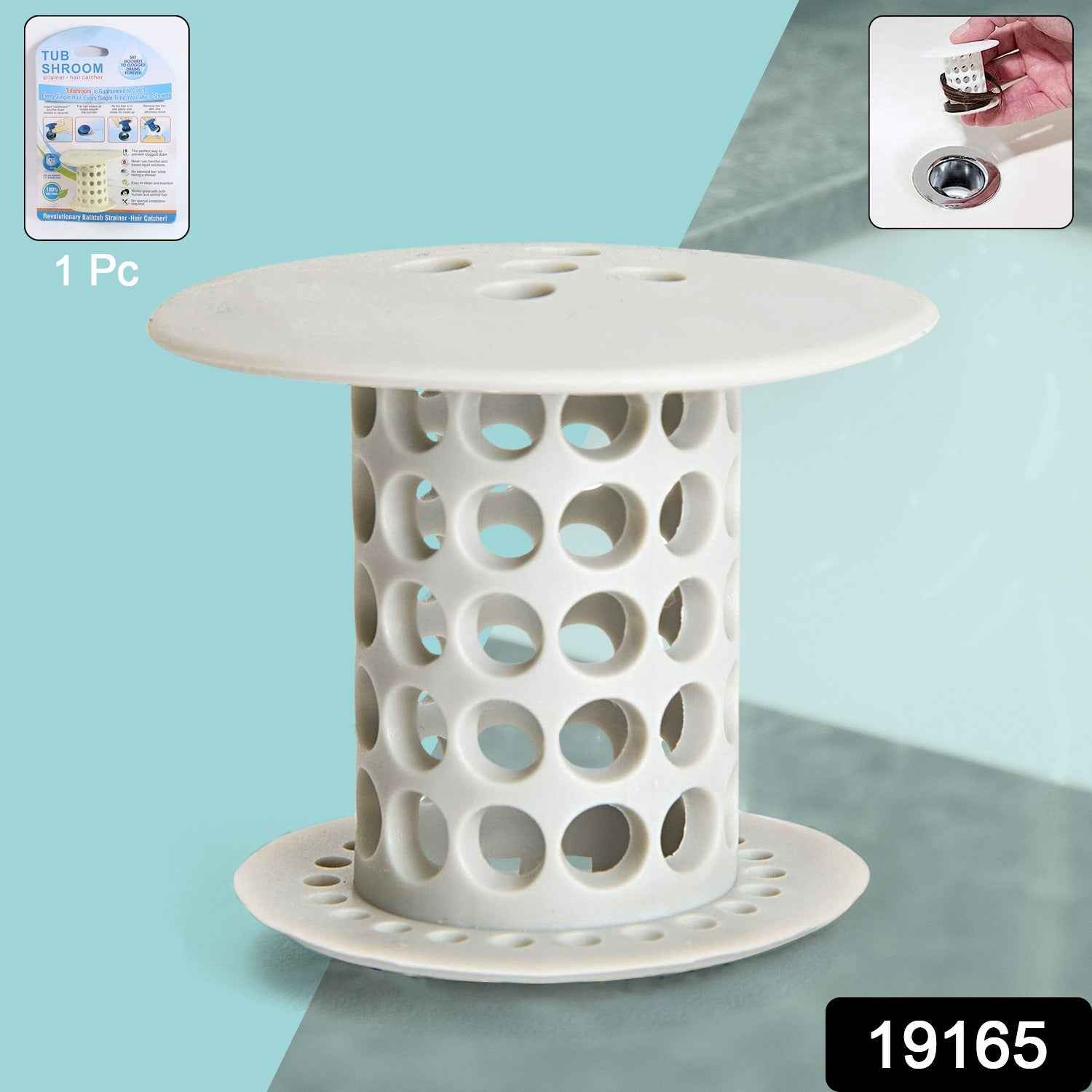Flexible tub drain strainer with hair stopper for shower and sink