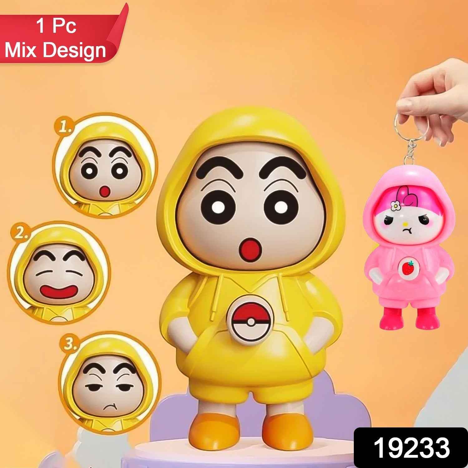 Face Changing Keychain – 3 Expressions, Durable & Fun Gift