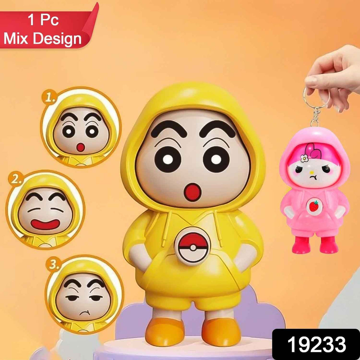 Face Changing Keychain – 3 Expressions, Durable & Fun Gift