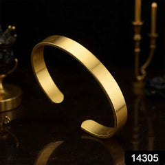 Gold Finish Open Cuff Bracelet – Elegant Adjustable Kada