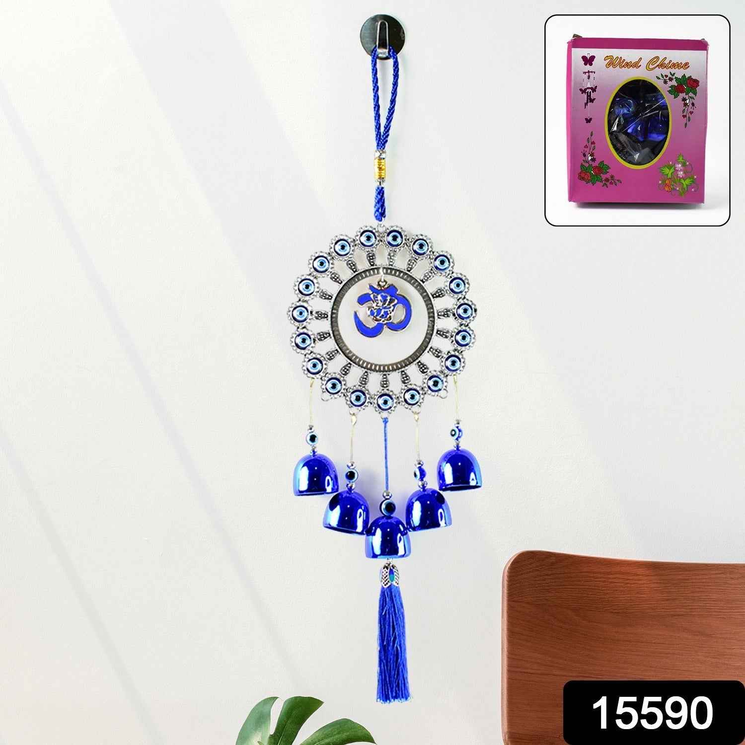 Om Evil Eye Wind Chime – Protective Spiritual Home Decor