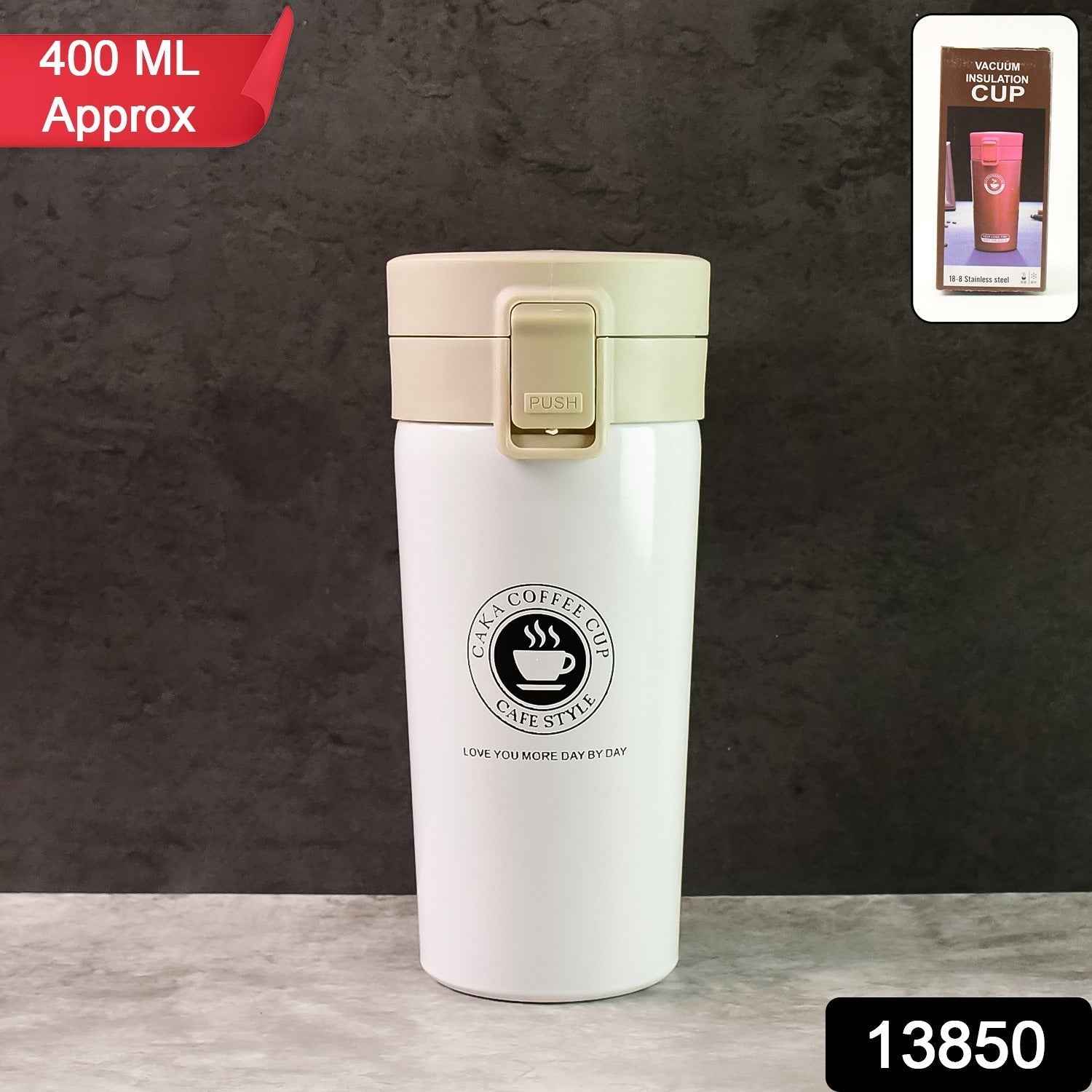 Vacuum Insulated Coffee Flask – 400ML Stainless Steel Travel Mug