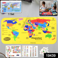 Educational World Map Puzzle set with interactive foam pieces for kids