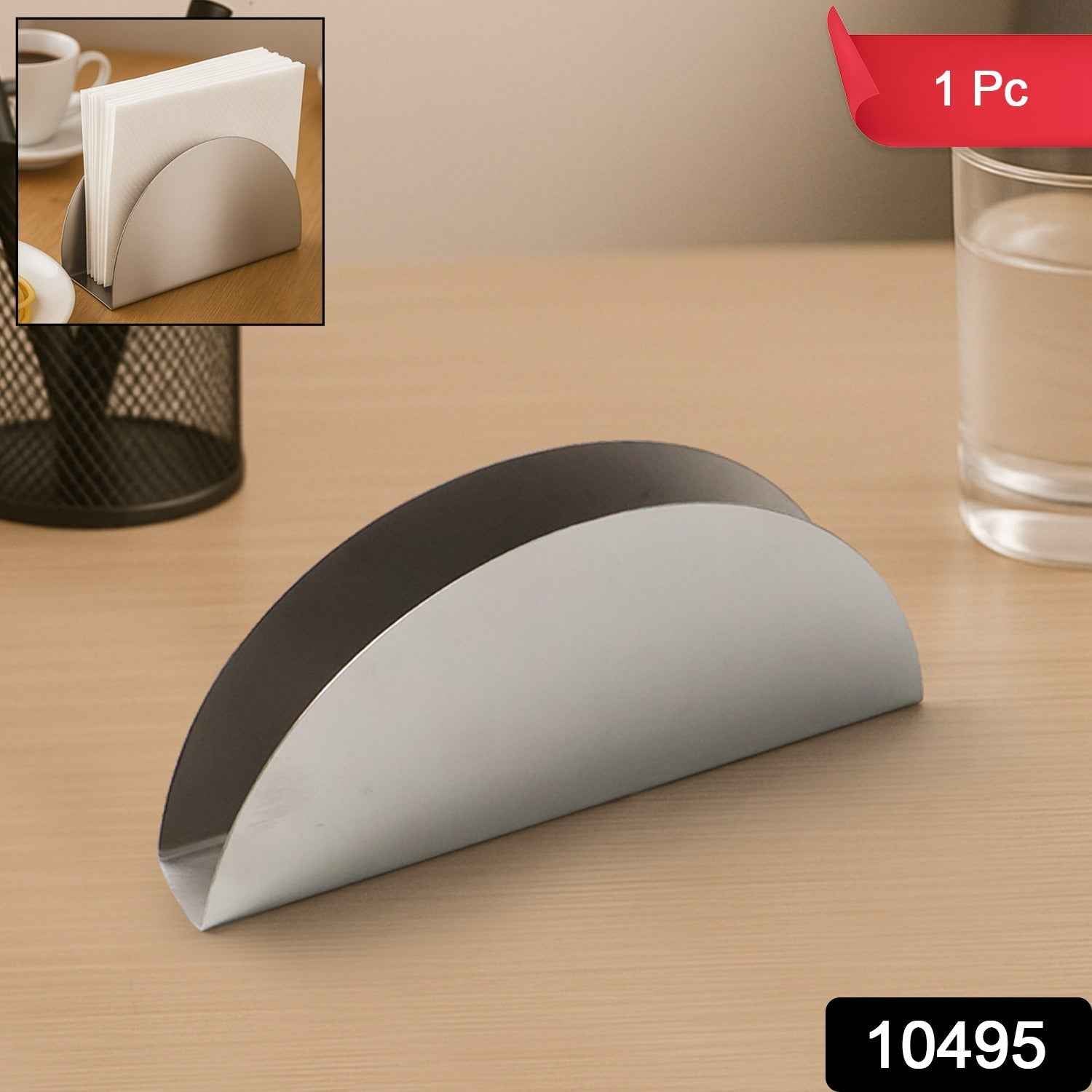Stainless Steel Napkin Holder – Sleek Half-Moon Design
