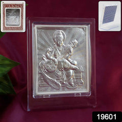 Silver Saraswati Maa Photo Frame – Elegant Spiritual Decor