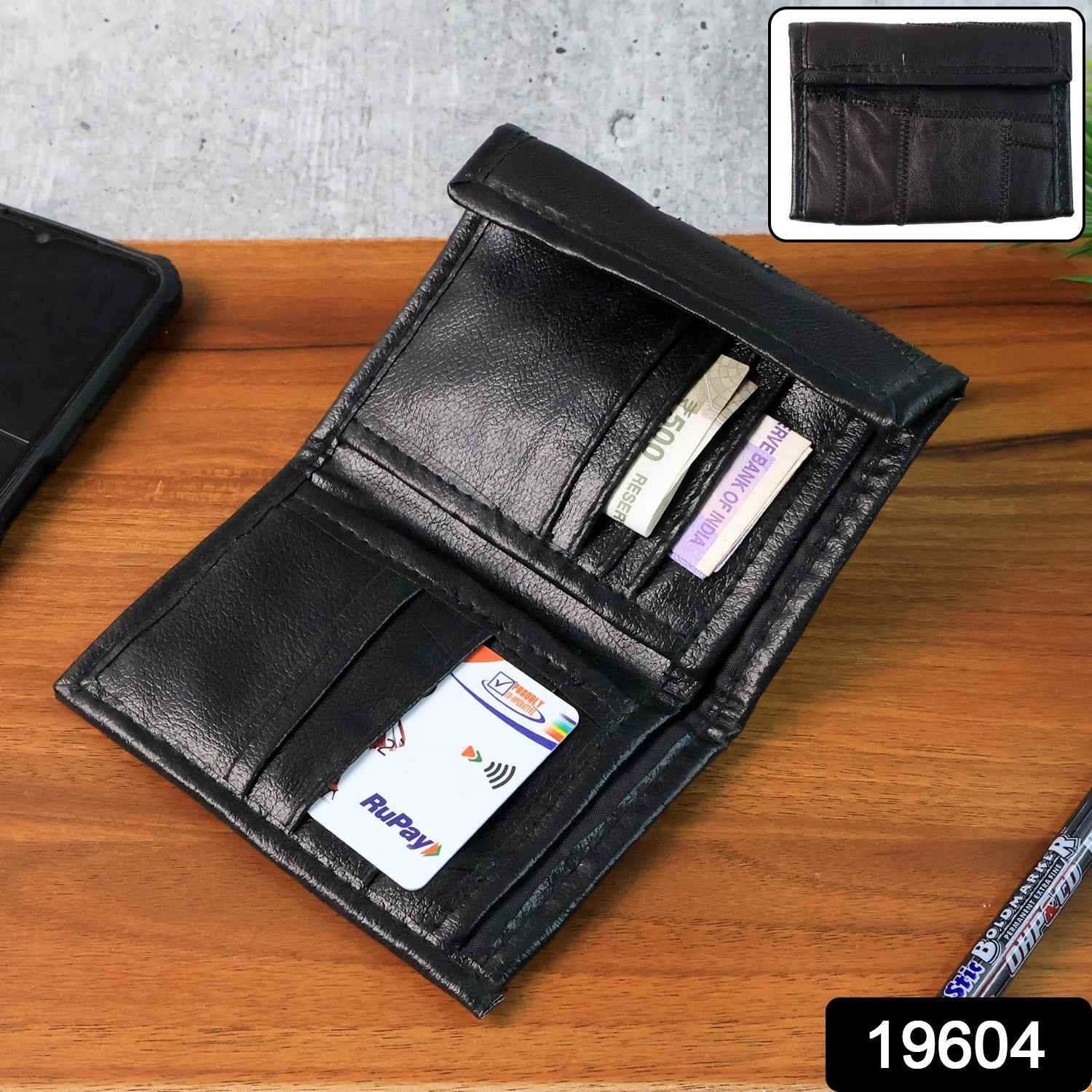 Genuine Leather Slim Bi-Fold Wallet – Durable & Stylish