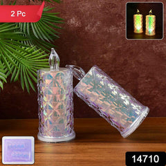 LED Candle Lights – Decorative Holographic Set of 2 with Flickering Glow