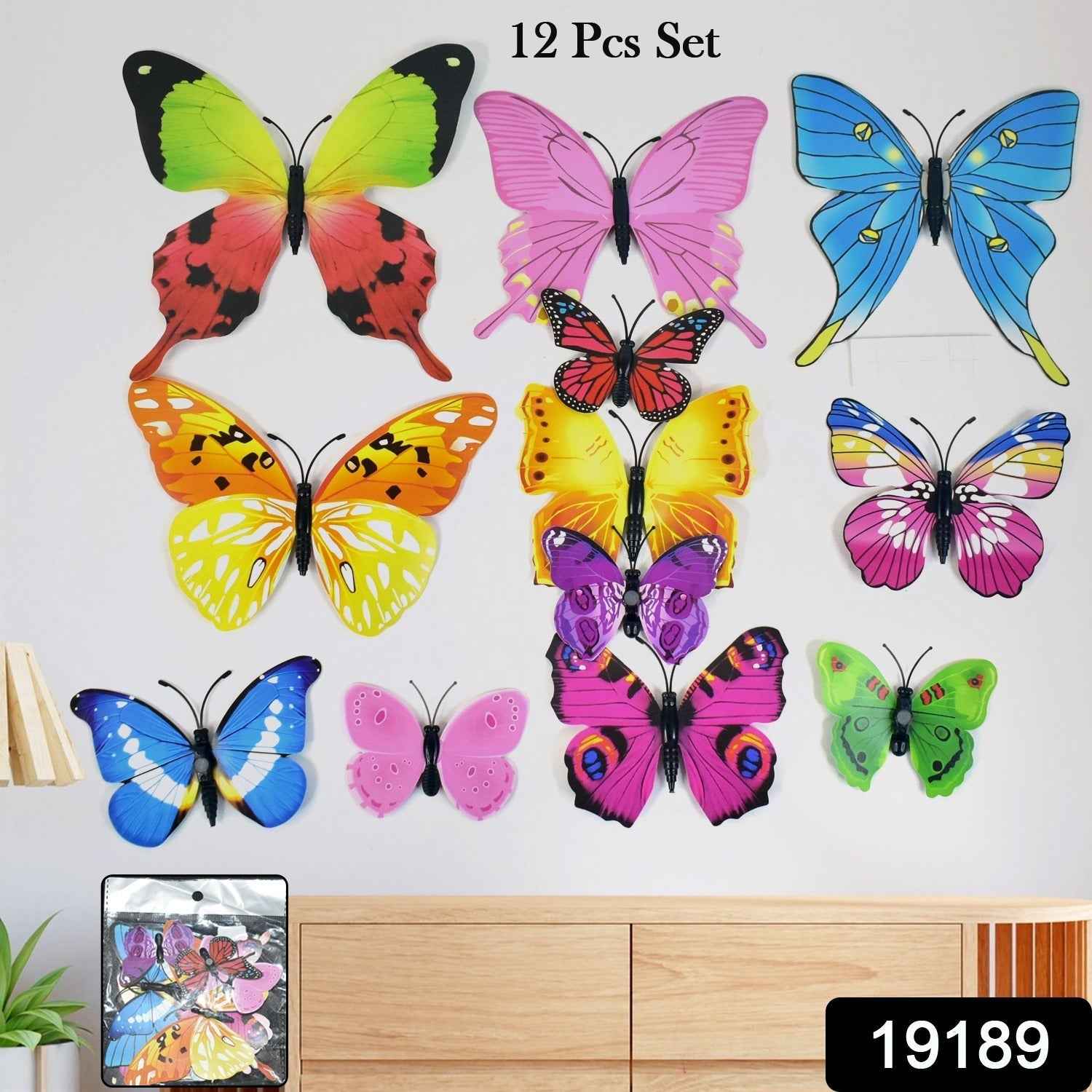 3D Butterfly Wall Stickers – Vibrant 12-Piece Removable Decor