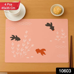 Dining Table Placemats – Elegant Heat Resistant Fish Design Set