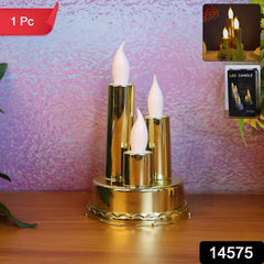 LED Flameless Candle Lamp – Triple Candle Design, Golden Glow
