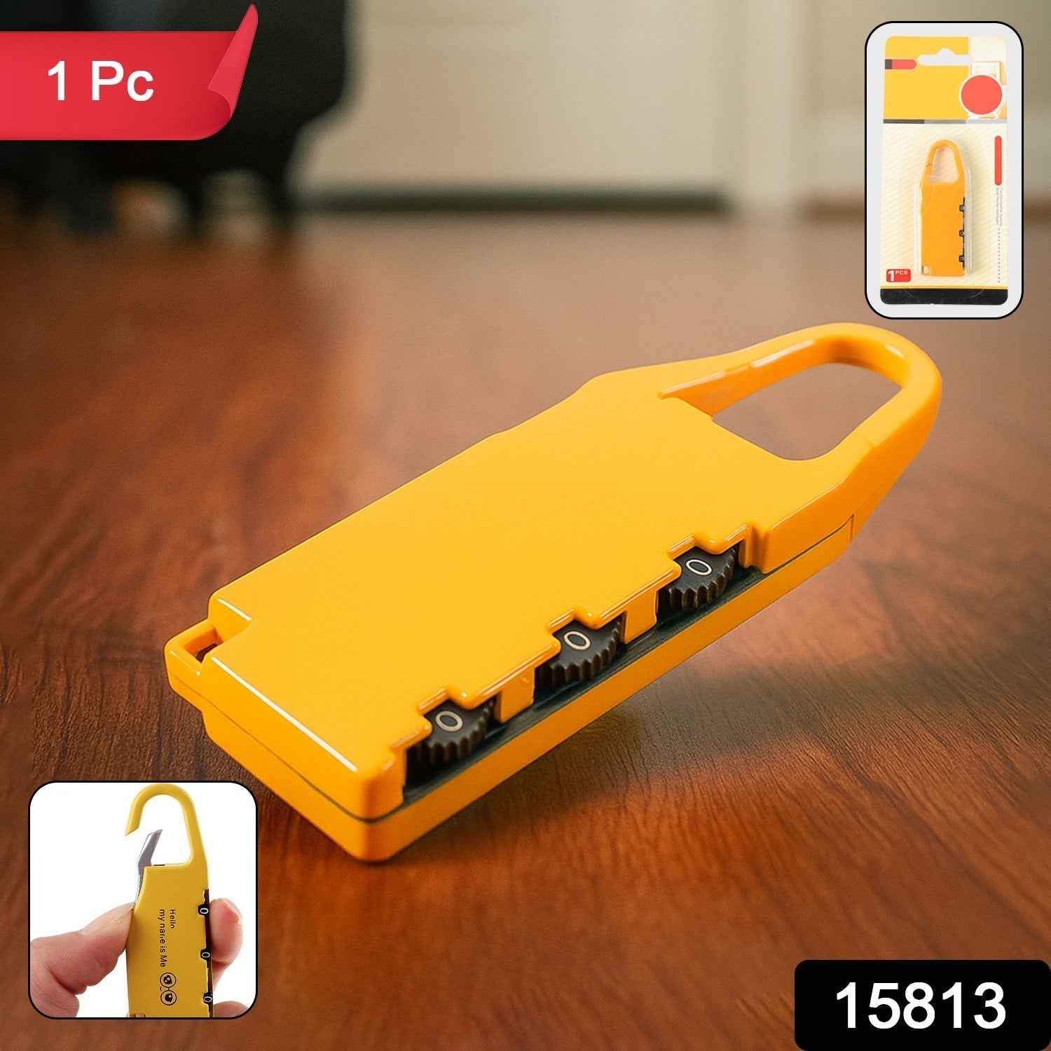 3-Digit Combination Lock – Portable Keyless Security with Carabiner