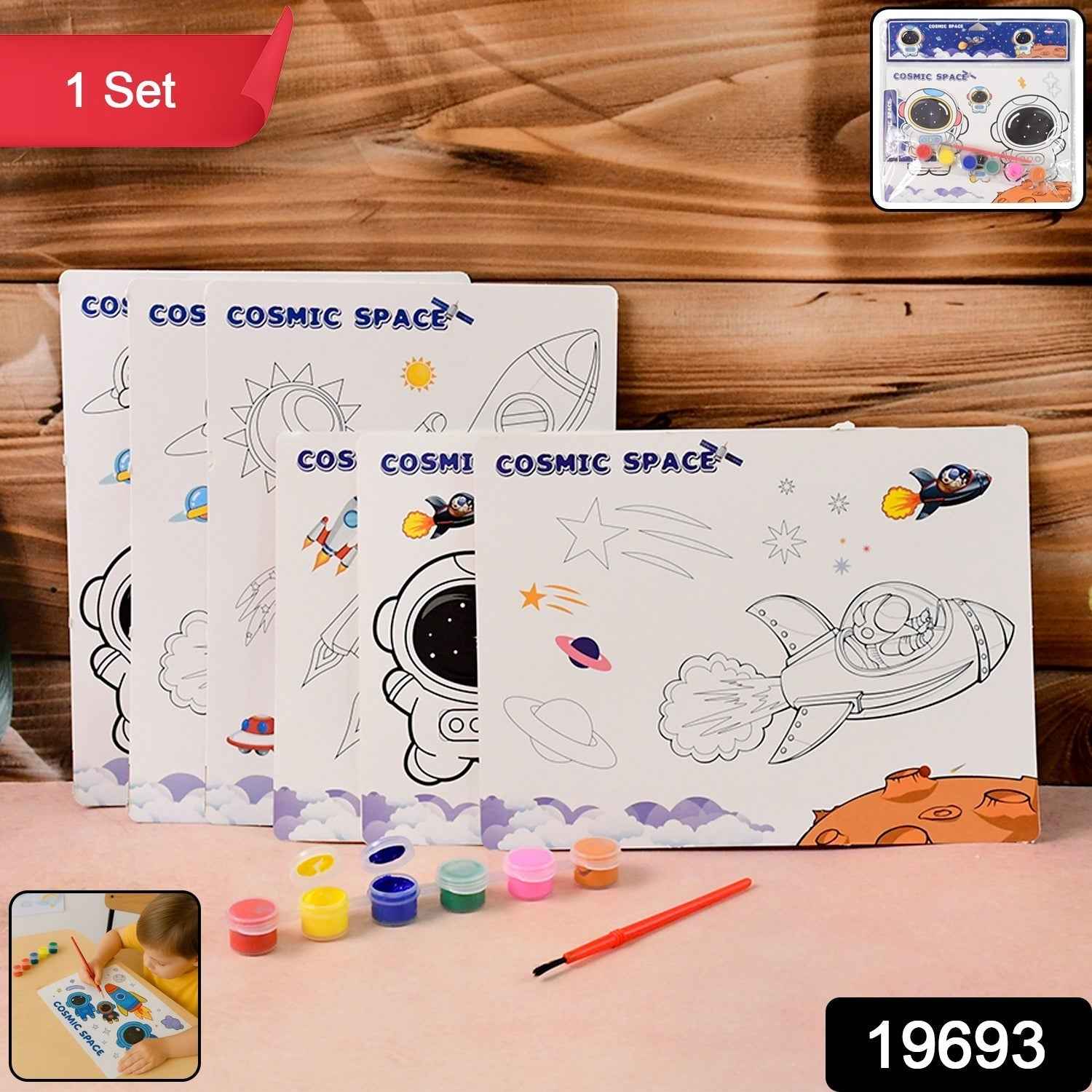Kids Painting and Coloring Kit – Cosmic Space Theme for Creative Fun