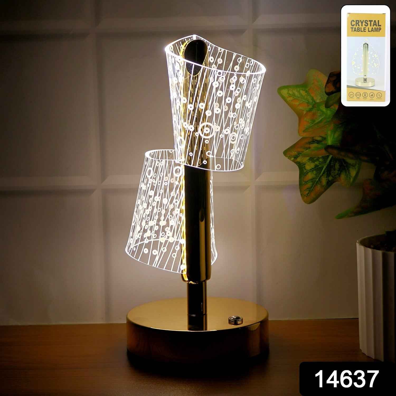 Crystal LED Double Shade Table Lamp – Elegant Home Lighting