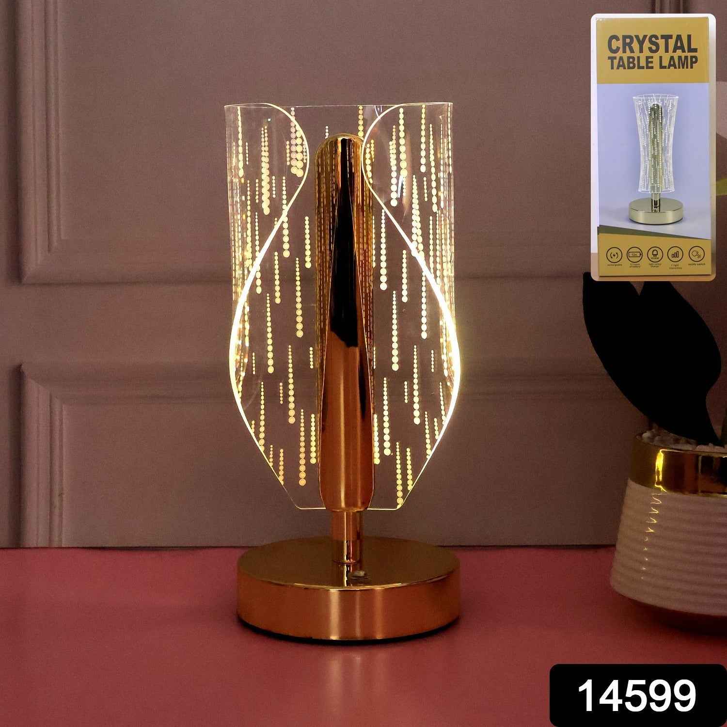 Crystal LED Table Lamp – Elegant Modern Bedside Lighting