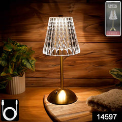 Crystal Table Lamp – Elegant Shade with USB Charging
