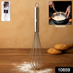 Stainless Steel Hand Whisk – Durable Medium Size with Ergonomic Handle