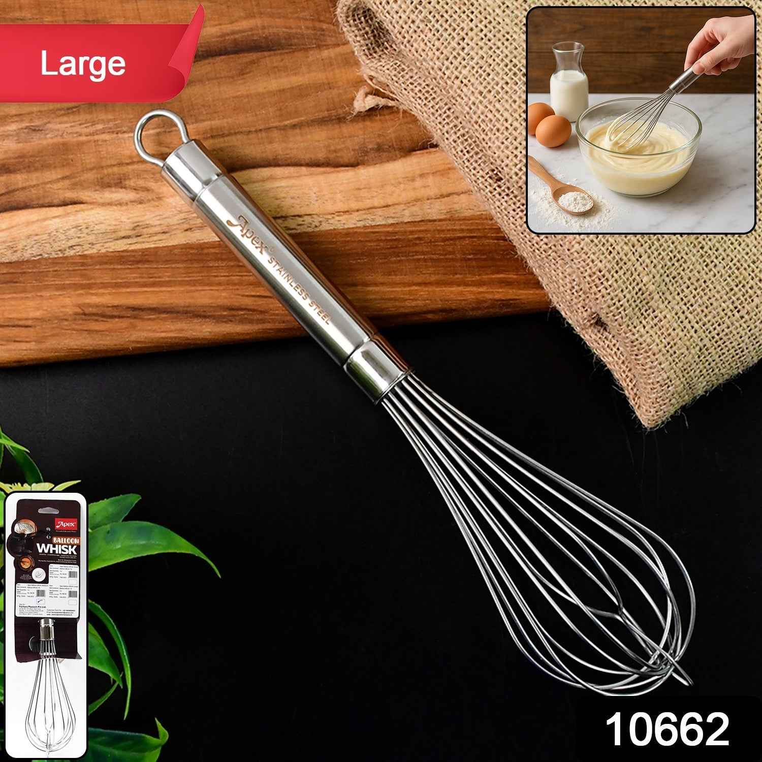 Stainless Steel Large Hand Whisk – Durable & Easy Mixing Tool