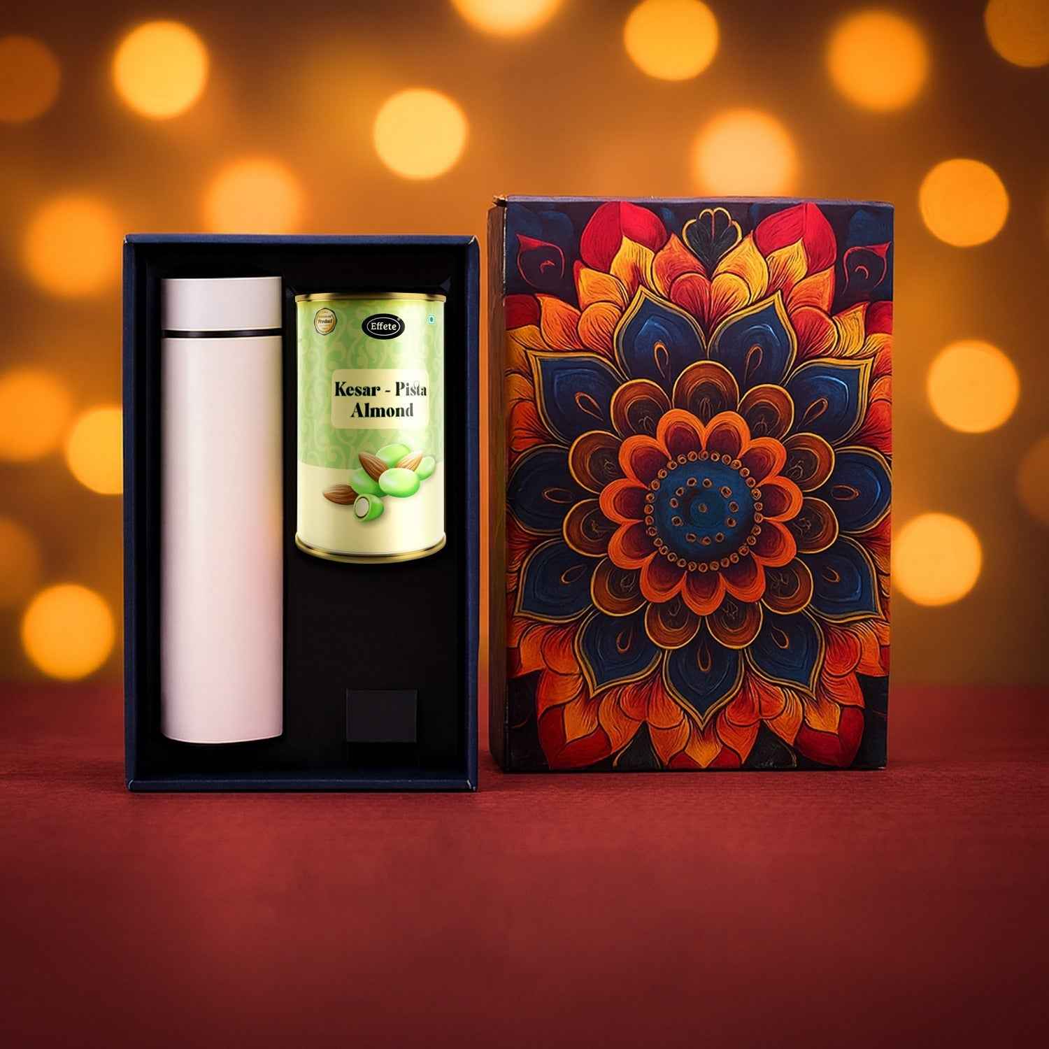 Kesar Pista Almonds Gift Hamper – Premium Golden Set with Bottle
