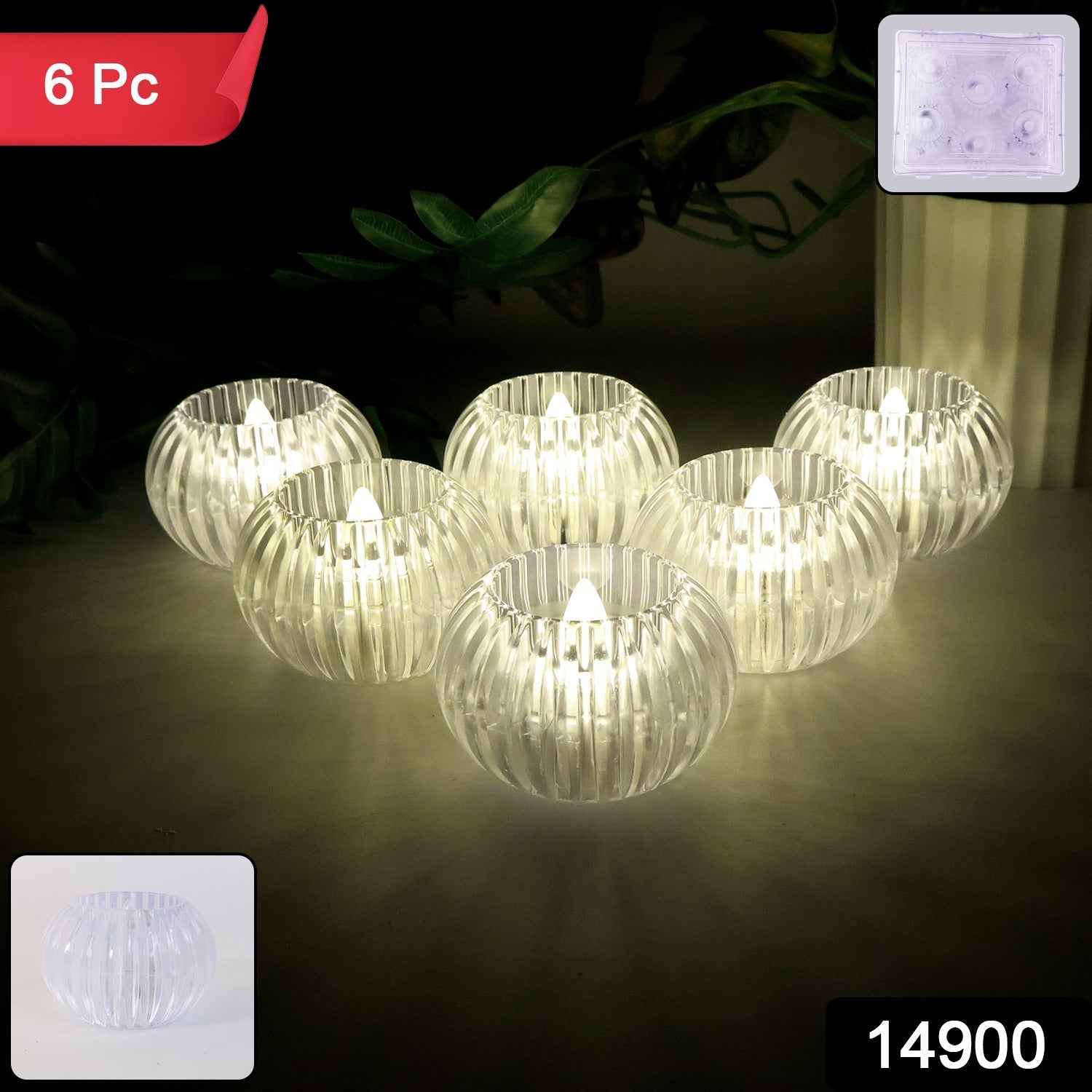 LED Flameless Tealight Candles – Crystal Design Warm Glow Set