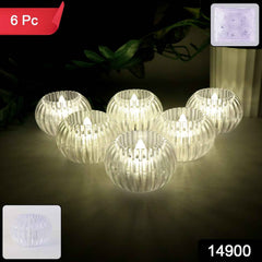 LED Flameless Tealight Candles – Crystal Design Warm Glow Set