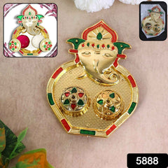 Ganesh Kumkum Box – Decorative Twin Containers for Pooja