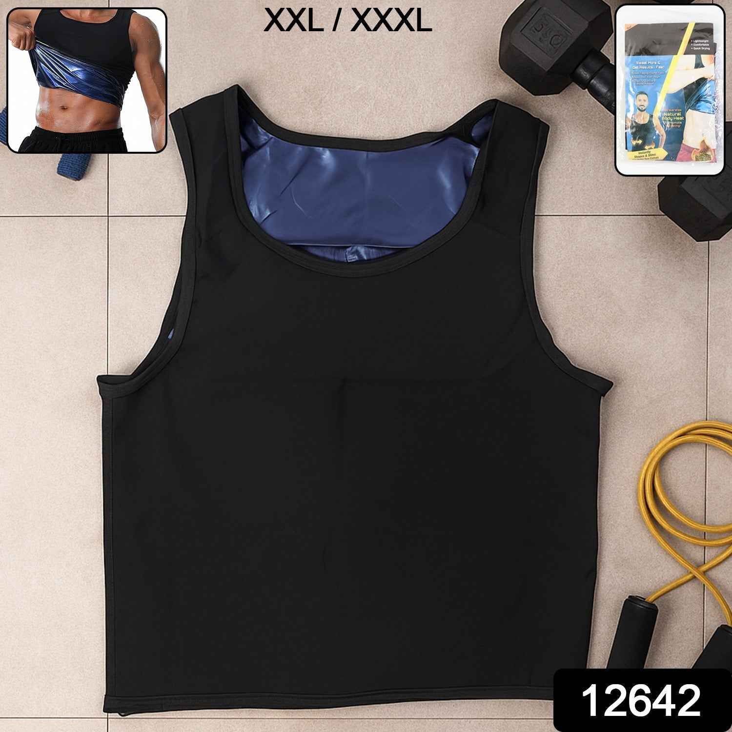 Men’s Sweat Shaper Tank Top – Slim Fit Neoprene Vest for Posture & Sweat Boost