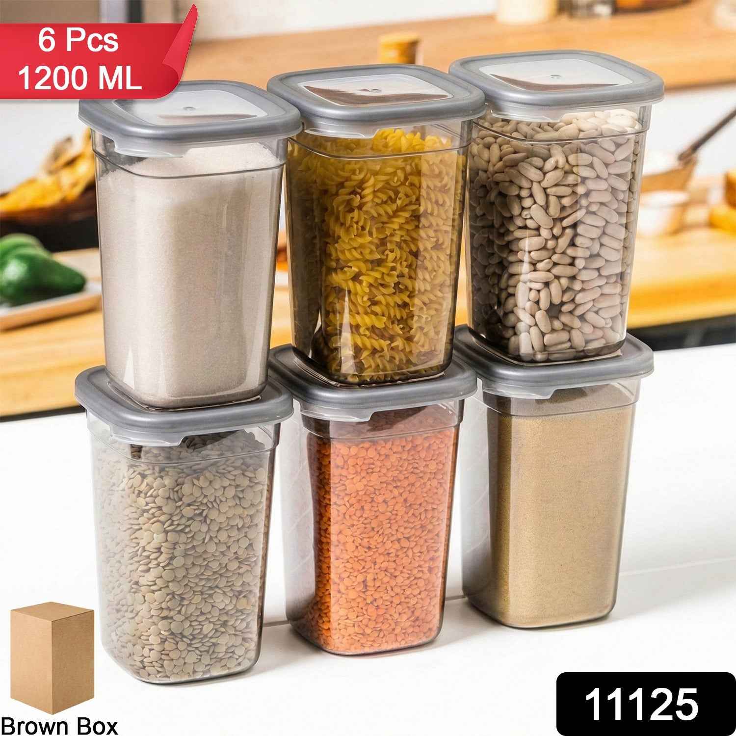 Kitchen Storage Containers – Airtight 6 Pc Set, 1200 ML Each