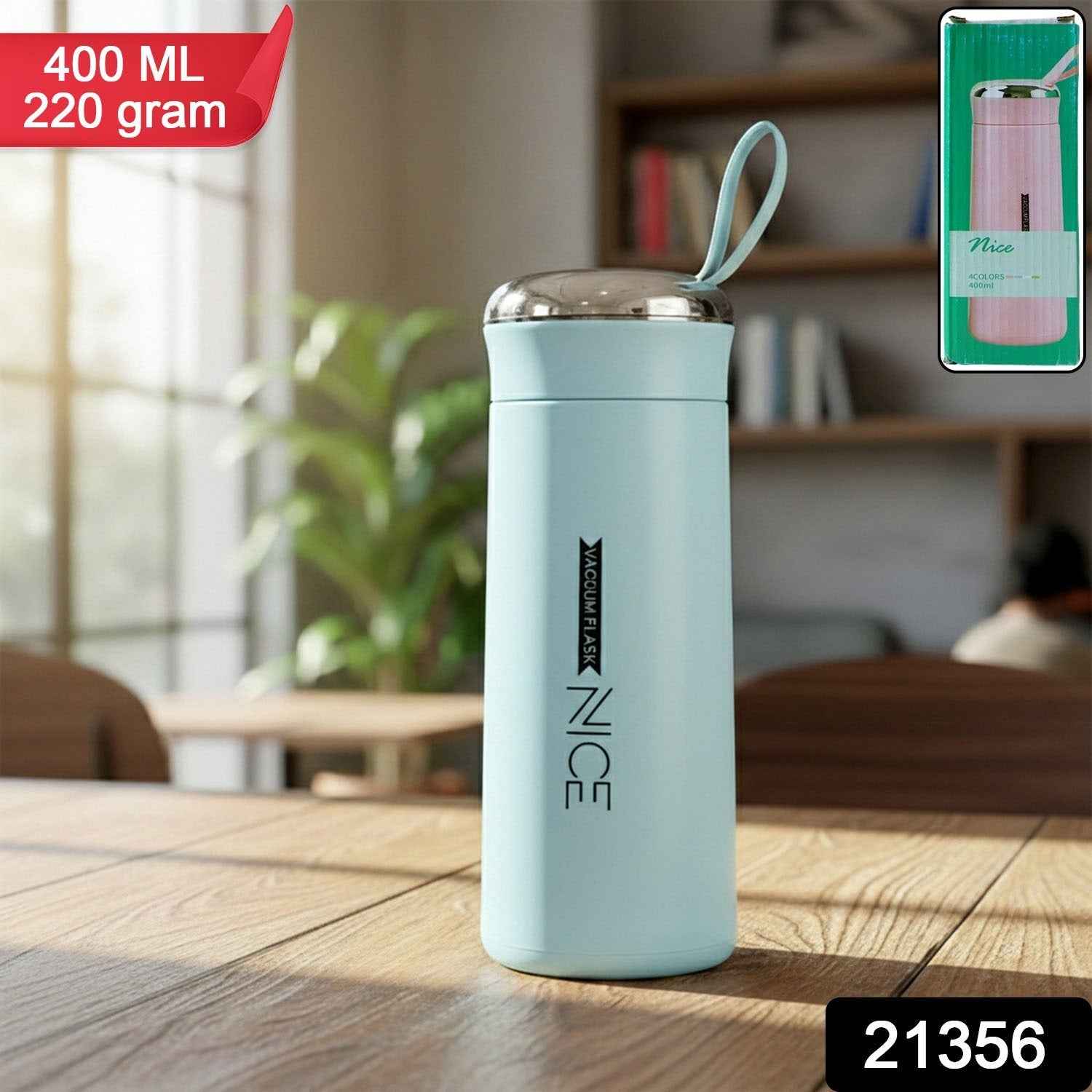 Glass Water Bottle – 400 ML Leak Proof Reusable Design