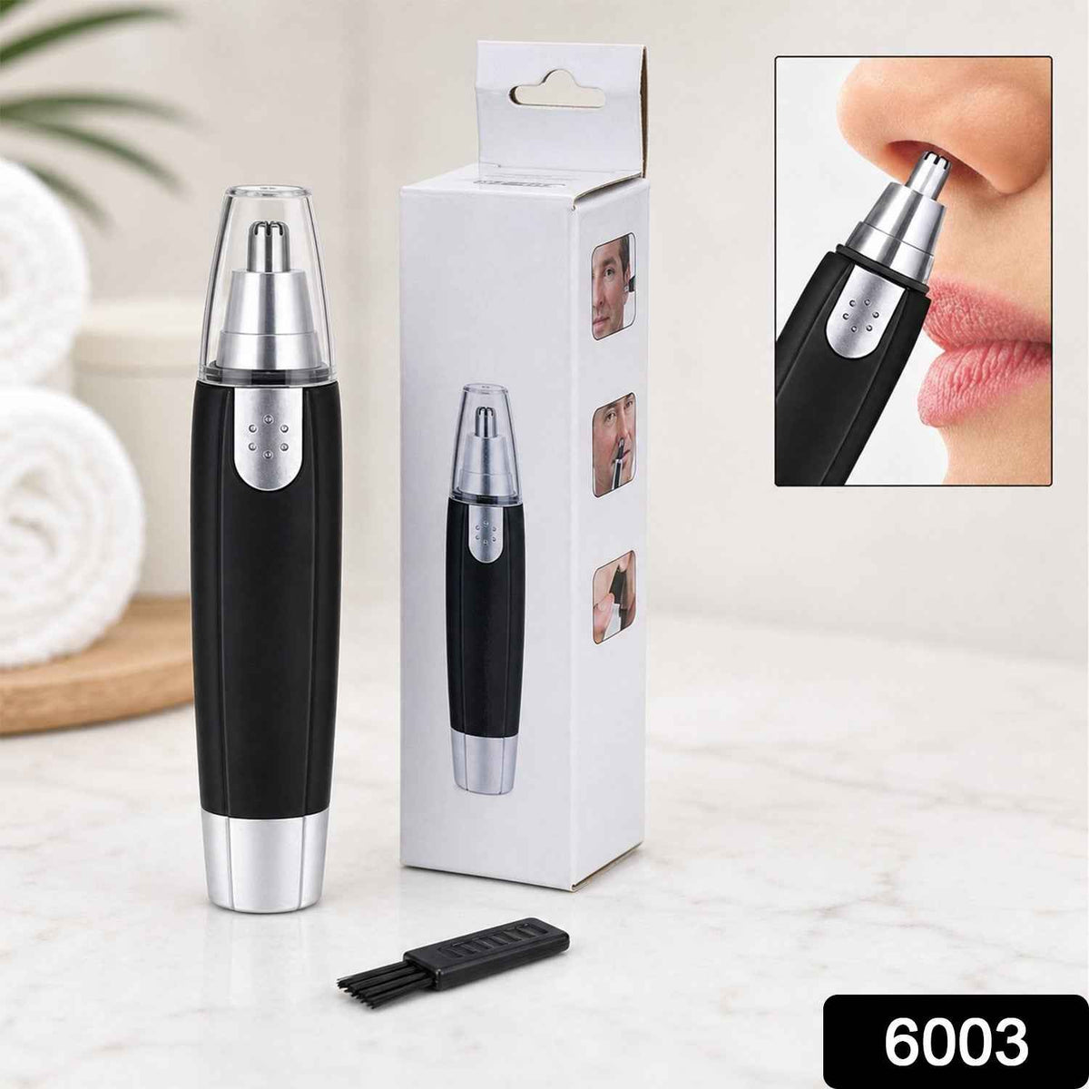Ear & Nose Hair Trimmer – Painless, Battery-Operated | Calm & Curl