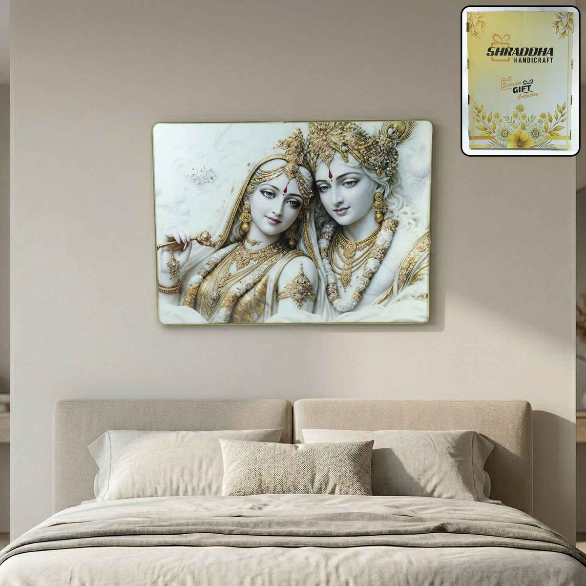 Premium Radha Krishna Wall Art – Elegant Spiritual Home Decor