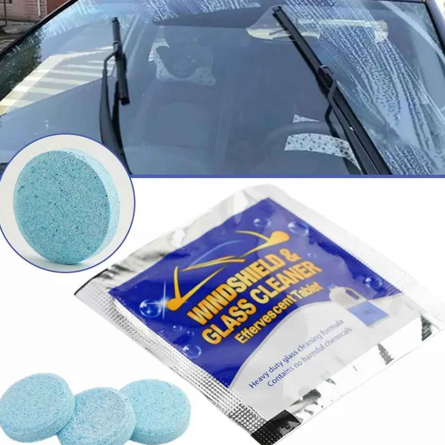 Car Windshield Cleaning Tablet – Effective Streak-Free Glass Cleaning
