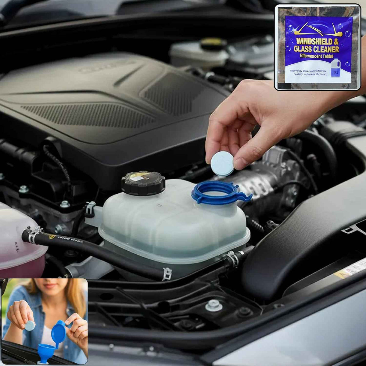 Car Windshield Cleaning Tablet – Effective Streak-Free Glass Cleaning