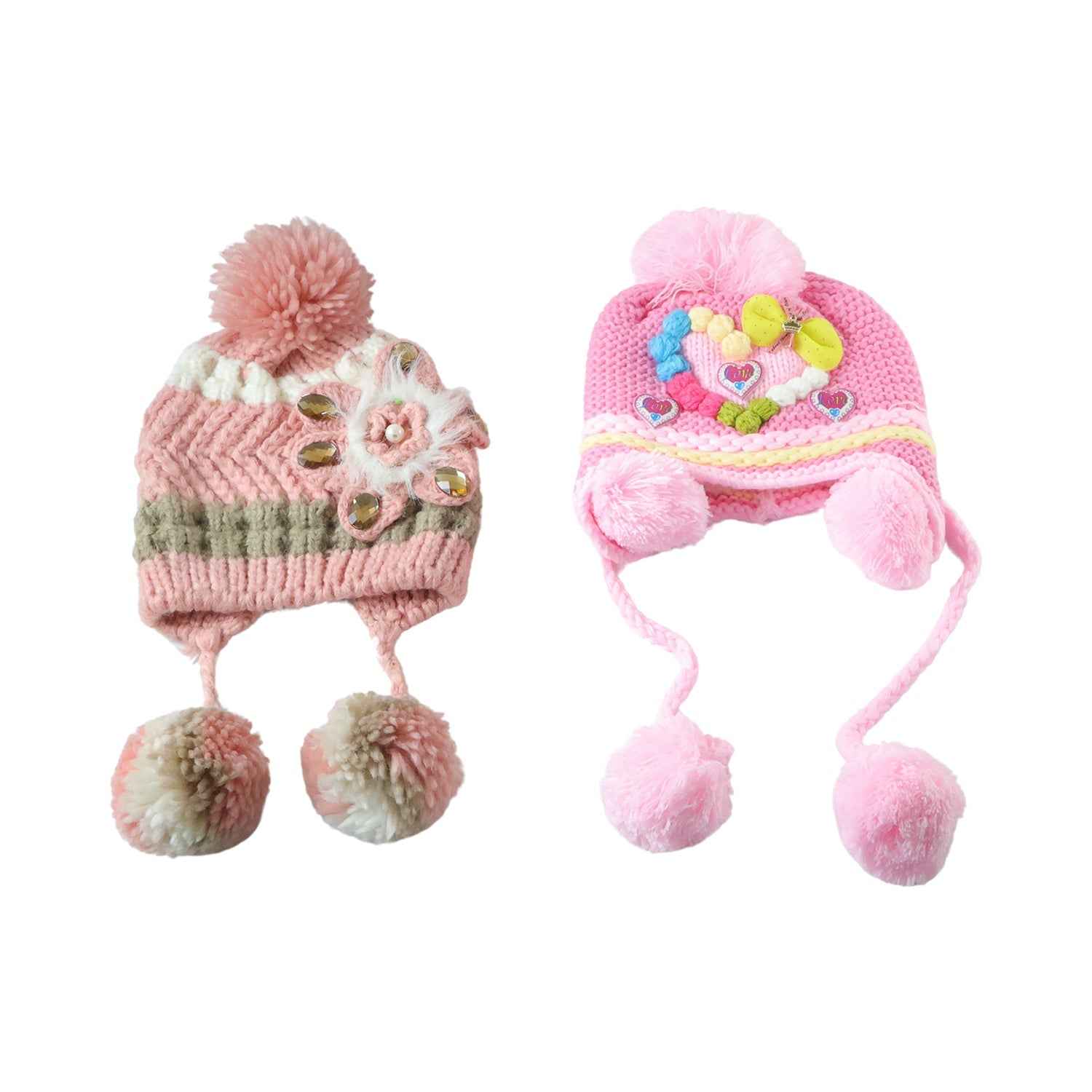 Kids Winter Woolen Ear Flap Cap – Soft & Warm with Pom Pom