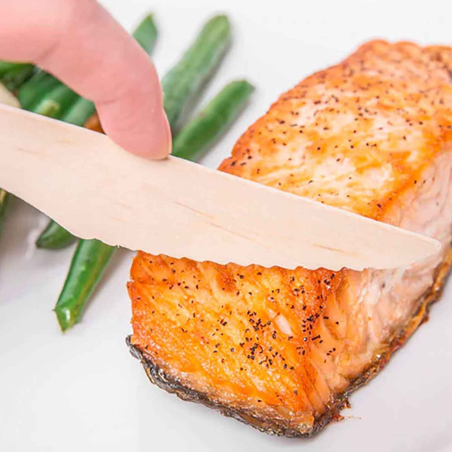 Wooden Knife – 165mm Smooth, Eco-Friendly Cutlery 30 Pcs Pack