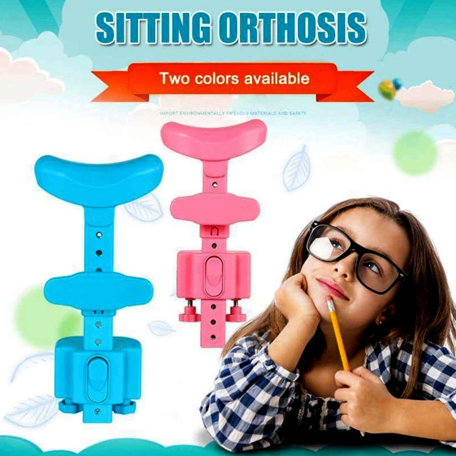 Kids Sitting Posture Corrector – Adjustable Support for Reading & Writing | CookAura