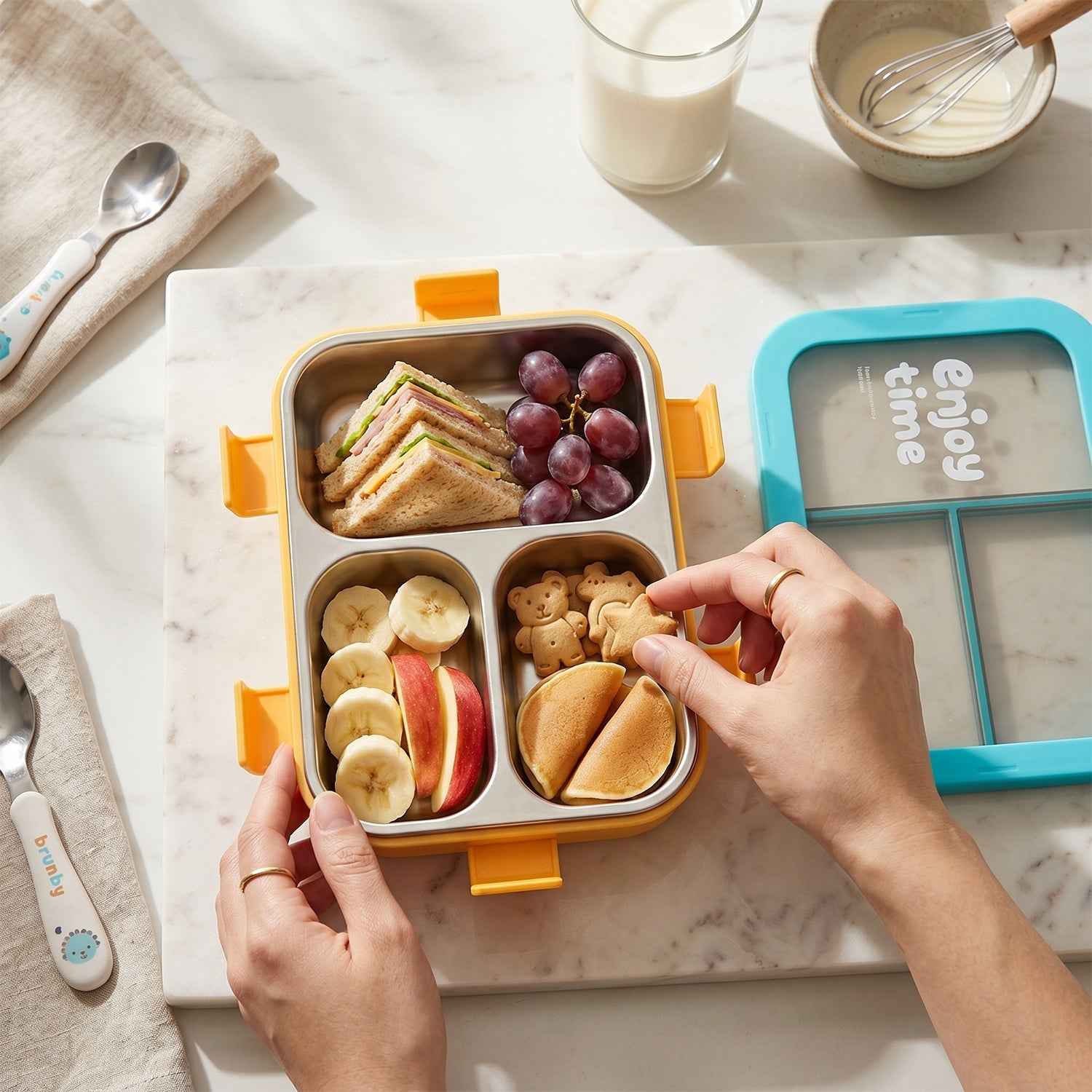 Airtight 3 Compartment Stainless Steel Lunch Box Ð Food Organiser