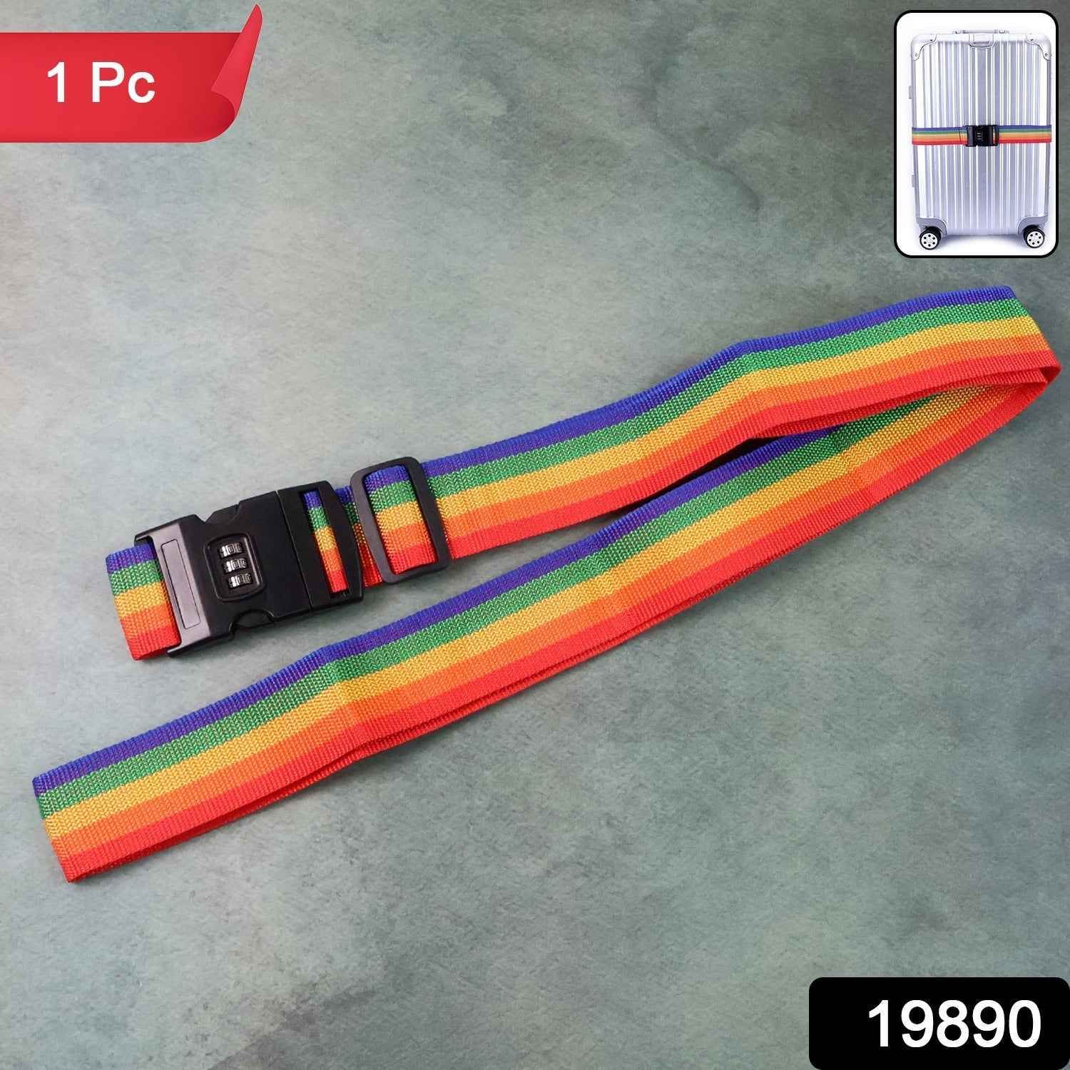 Rainbow Luggage Strap – Secure & Identify Your Bags with Lock