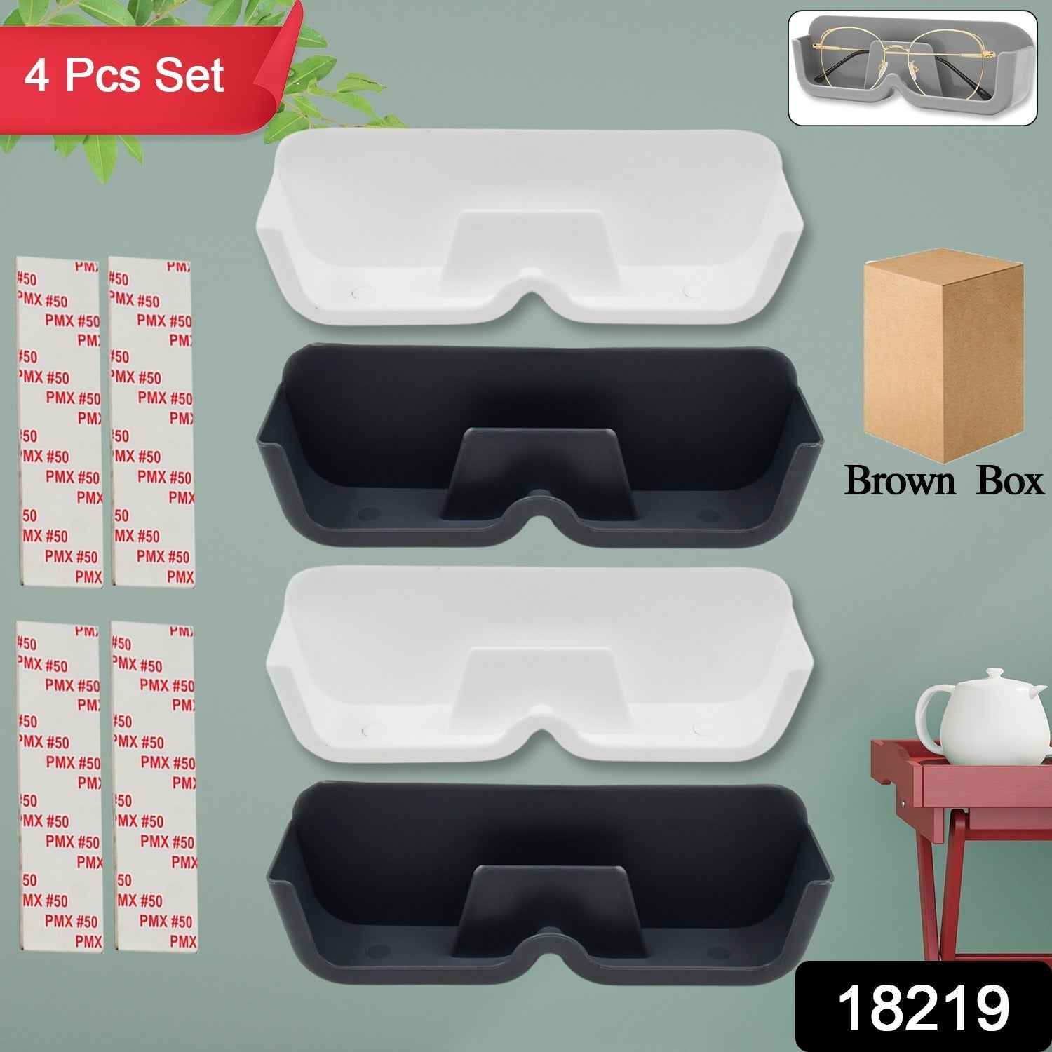Wall Mounted Sunglasses Holder – 4 Pc Adhesive Set | GlimmerHome