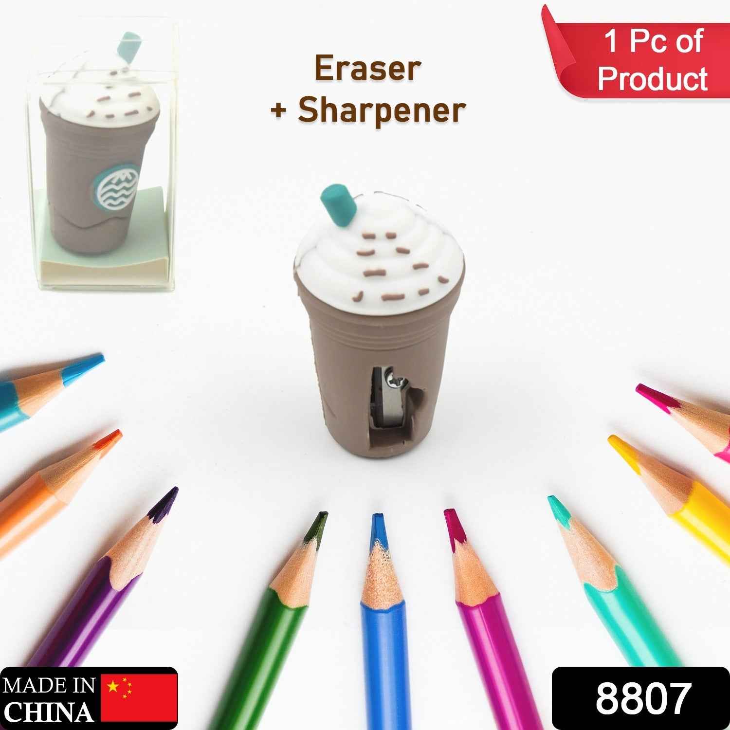Cute Pencil Sharpener – 2-in-1 Coffee & Ice Cream Design | Storenzo